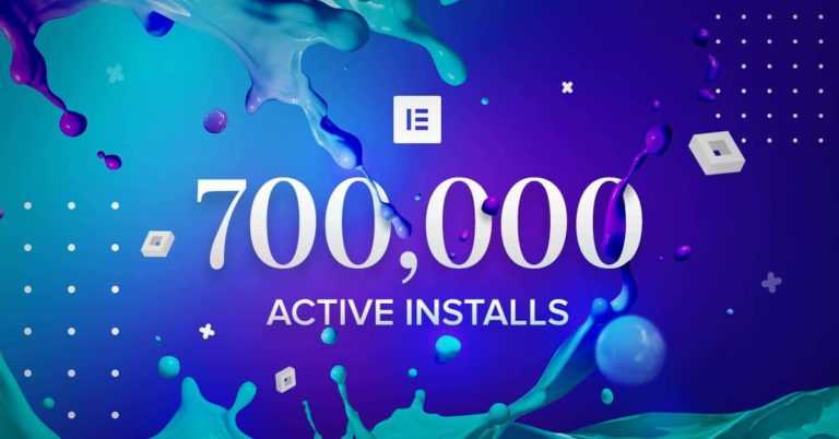 700000active installas of Elementor Free version