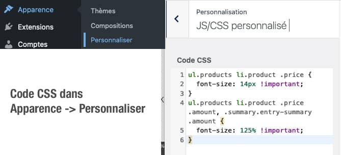 Tips & tricks : produit variable WooCommerce <b>“À partir de”</b> 4 Styles CSS liés à l’astuce : produit variable "À partir de"