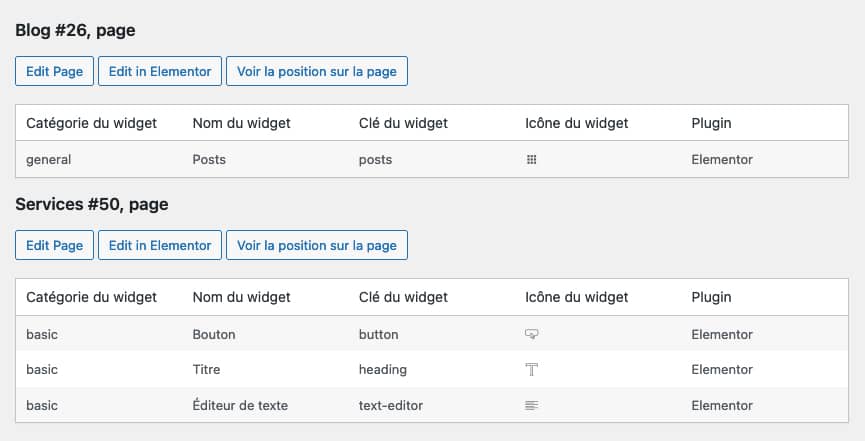 Widget Detector for Elementor : <b>qui fait quoi</b> dans votre site WordPress ? 4 Extension Widget Detector For Elementor pour WordPress