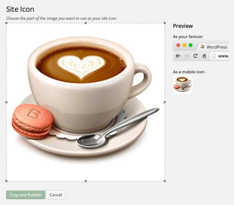 WordPress 4.3 : <b>quoi de neuf ?</b> 3 Création du favicon dans l'administration