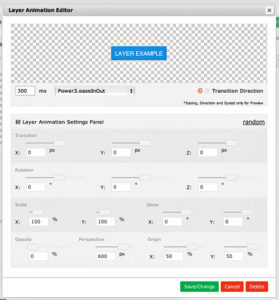 Slider Revolution V4.0 : <b>on remet tout à plat !</b> 6 Édition de l'animation de calque Slider Revolution