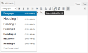 Racourcis d'&eacute;dition - WordPress 4.7