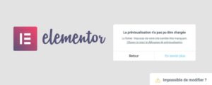 Erreur de chargement de l'éditeur d'Elementor
