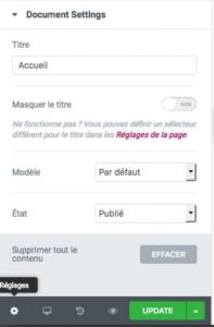 Elementor v1.9 : <b><i>une interface qui bouge</i></b> et des dents qui grincent 2 Elementor v1.9 - Réglages de page