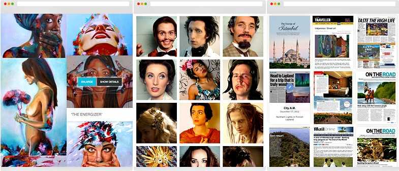 Go-Portfolio pour WordPress : vos portfolios <b>personnalisés !</b> 1 Quelques exemples de portfolios