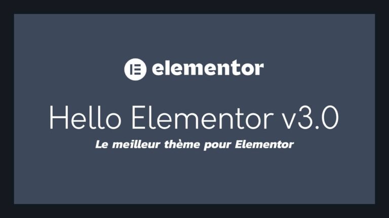 Th&egrave;me Hello Elementor - Version 3.0.0