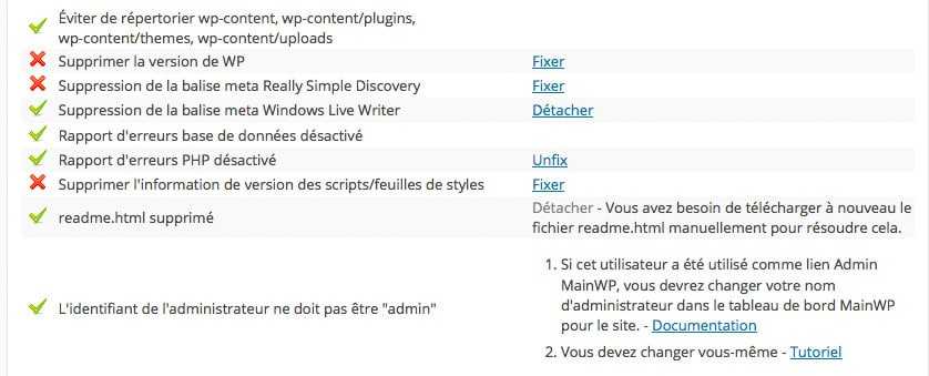 Superviser des sites <b>WordPress</b> avec <b>MainWP</b> 5 Les points de sécurité fixés dans MainWP