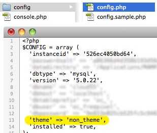 Personnaliser OwnCloud <b>à vos couleurs</b> 4 Activation du thème personnalisé dans OwnCloud