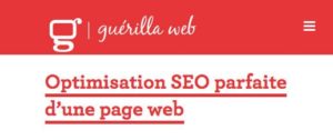 Guérilla Web - Les bonnes bases du référencement