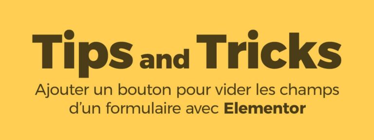 Bouton pour vider les champs d&rsquo;un formulaire avec Elementor