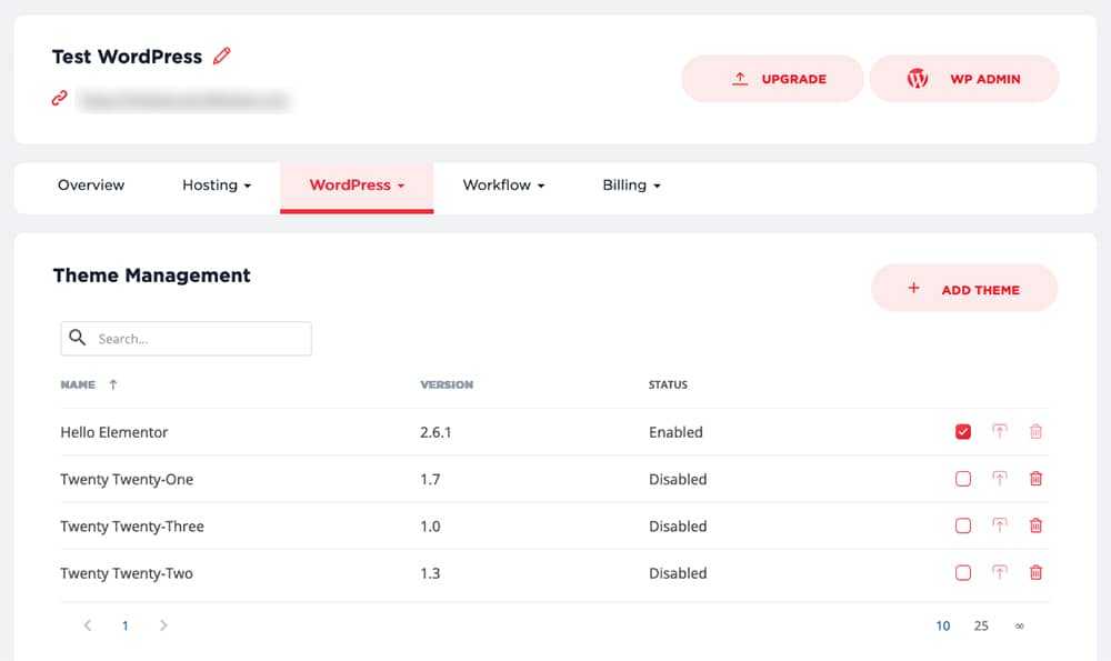 Gestion des th&egrave;mes du site WordPress