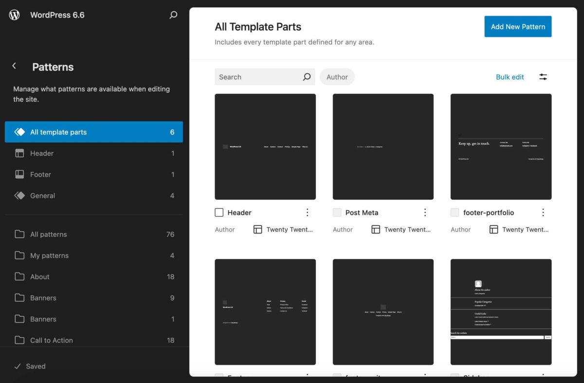 WordPress v6.6 : <b>grand ménage d’été !</b> 6 WordPress v6.6 - Modèles de page du site